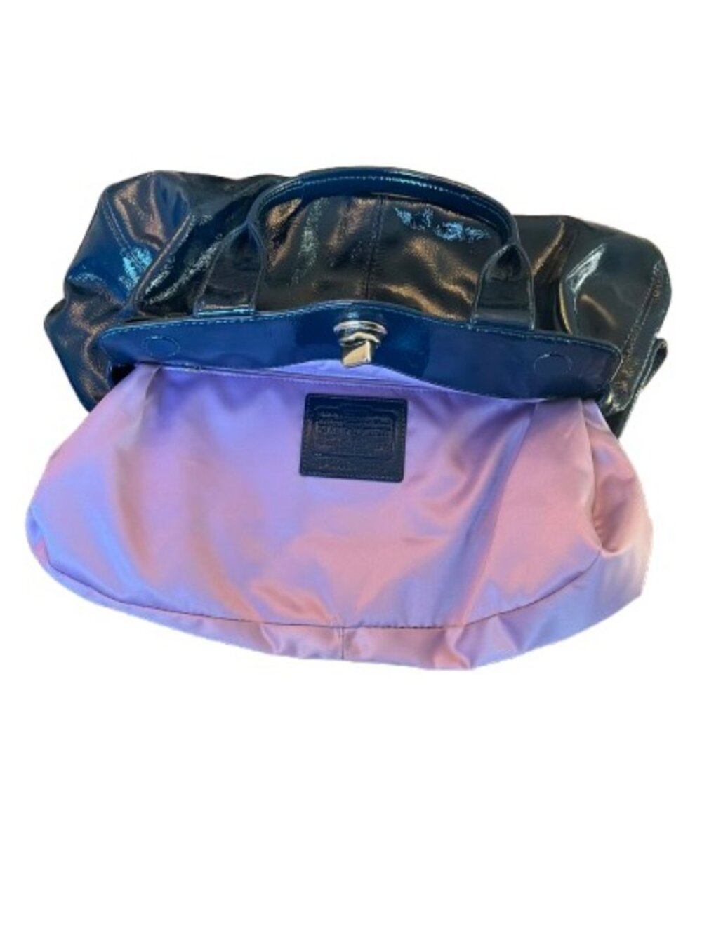 Coach Garnet Cobalt Blue Patent Leather Satchel 13926 NWOT - Picture 7 of 12